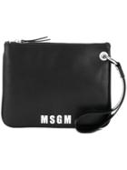Msgm Logo Clutch Bag - Black