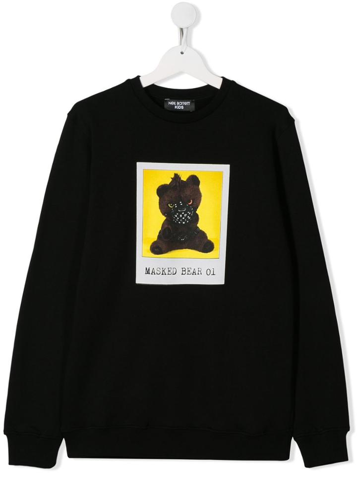 Neil Barrett Kids Masked Bear Print Sweatshirt - Black