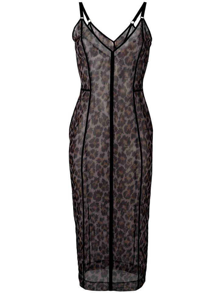 Christopher Kane - Leopard-print Dress - Women - Nylon/spandex/elastane - M, Black, Nylon/spandex/elastane