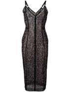 Christopher Kane - Leopard-print Dress - Women - Nylon/spandex/elastane - M, Black, Nylon/spandex/elastane