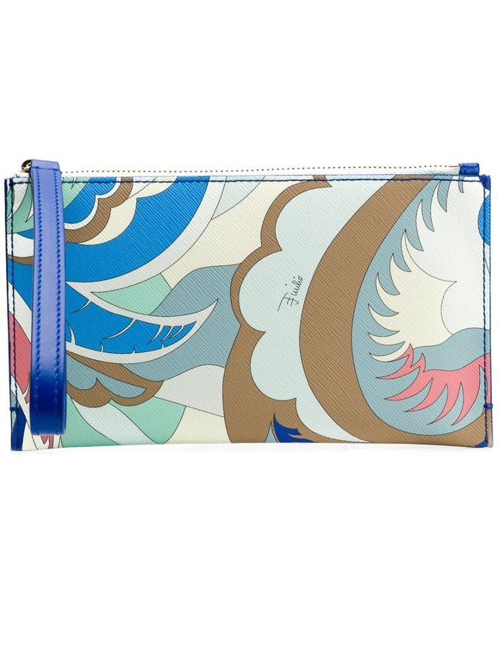 Emilio Pucci Acapulco Print Zip Pouch - Blue