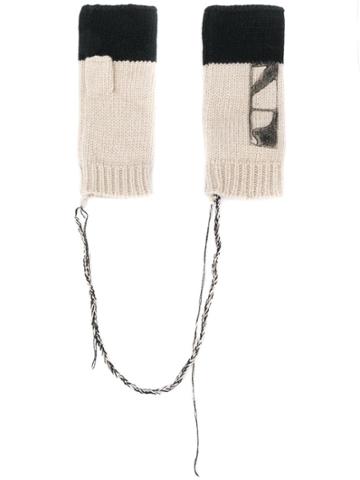 Federico Curradi Fingerless Knit Gloves - White