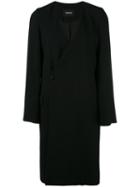 Zucca - Deep V-neck Coat - Women - Cupro/wool - 5, Blue, Cupro/wool