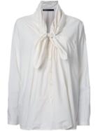 Rundholz Tied Collar Longsleeved Blouse, Women's, Size: Medium, White, Cotton