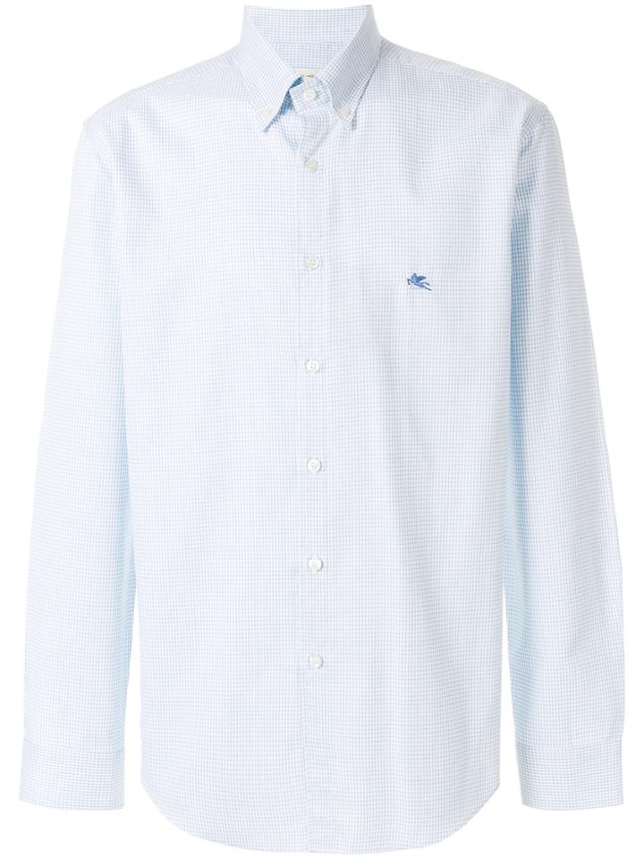 Etro Fine Check Button-down Shirt - Blue