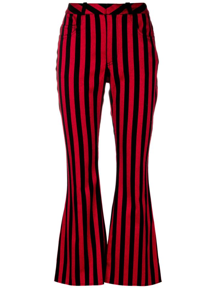 Marques'almeida Striped Flared Trousers - Black