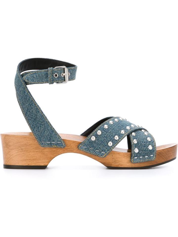 Saint Laurent Denim Strap Sandals