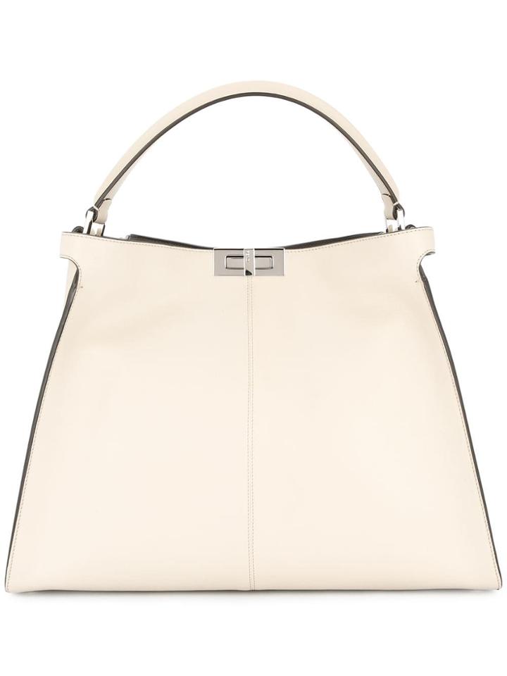 Fendi Peekaboo X-lite Tote Bag - White