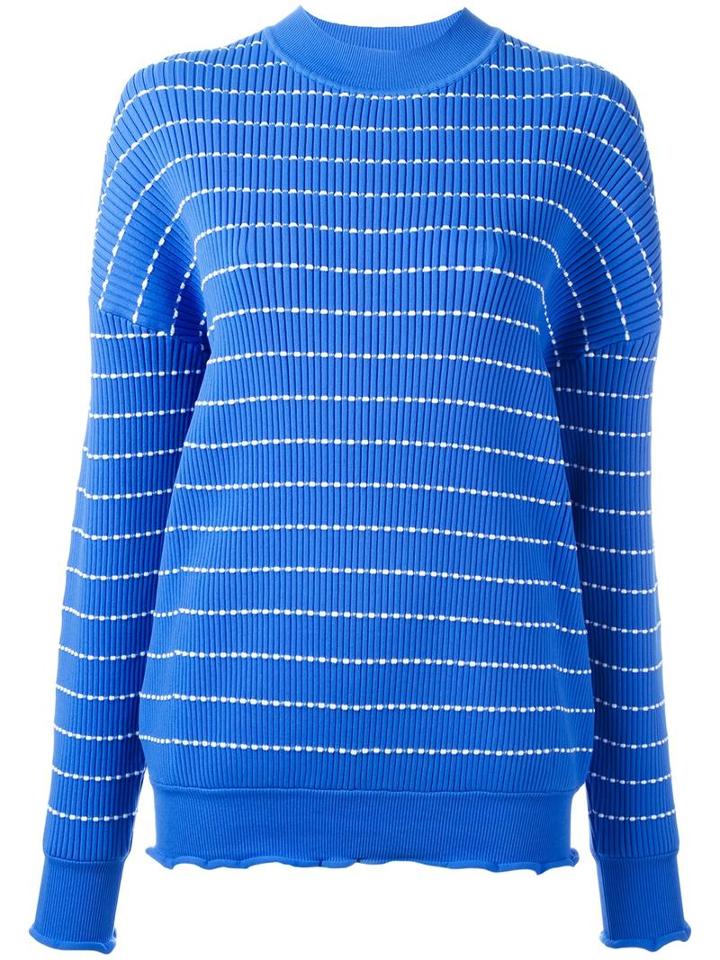 Victoria Victoria Beckham Striped Jumper, Women's, Size: 10, Blue, Nylon