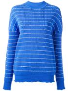 Victoria Victoria Beckham Striped Jumper, Women's, Size: 10, Blue, Nylon