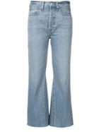 Re/done Flared Cropped Jeans - Blue