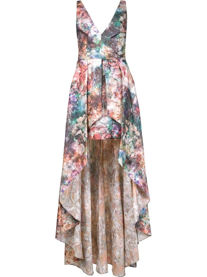 Marchesa Notte Printed High Low Gown, Women's, Size: 8, Acetate