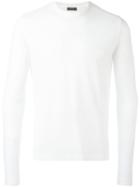 Zanone Round Neck T-shirt, Men's, Size: 48, White, Cotton