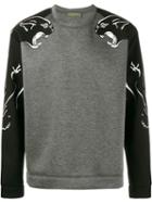 Valentino Panther Print Sweatshirt, Men's, Size: Xl, Black, Viscose/cotton/polyurethane