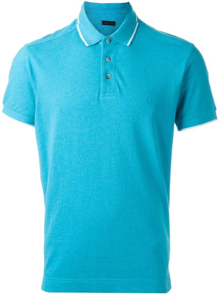 Z Zegna Piped Collar Polo Shirt