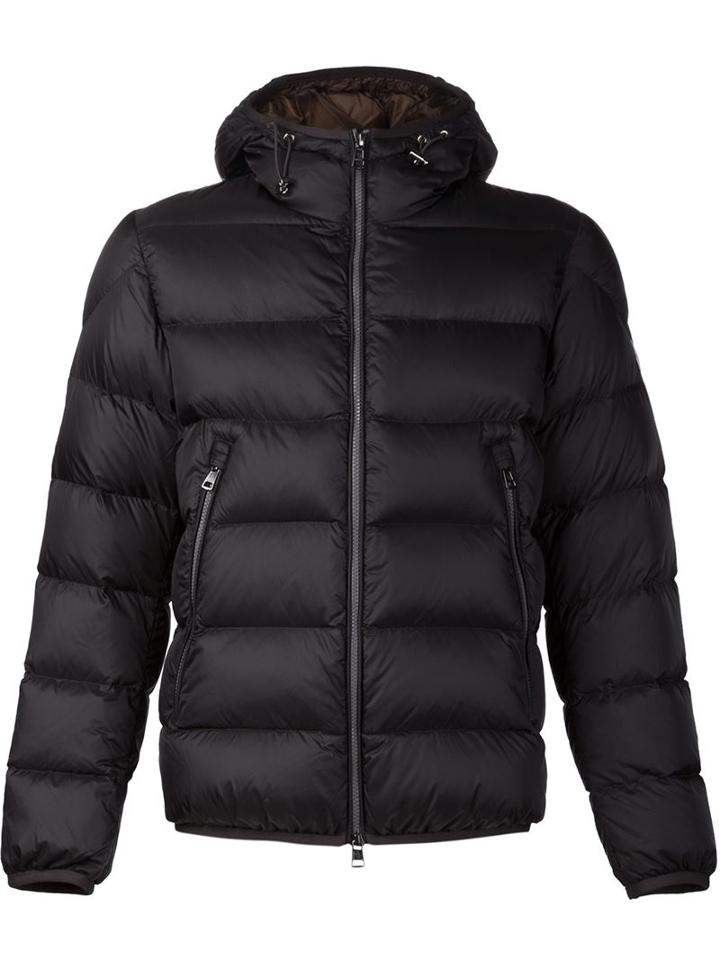 Moncler Hooded Padded Jacket, Men's, Size: 4, Black, Polyamide/feather Down/feather/nylon