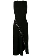 Alexander Mcqueen Asymmetric Midi Dress - Black