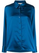 Gold Hawk Satin Blouse - Blue