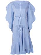 Eudon Choi Check Flared Midi Dress - Blue