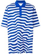 Napa By Martine Rose Wavy Stripe Polo Shirt - Blue