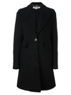 Stella Mccartney Classic Button-up Coat, Women's, Size: 38, Black, Cotton/polyamide/viscose/wool