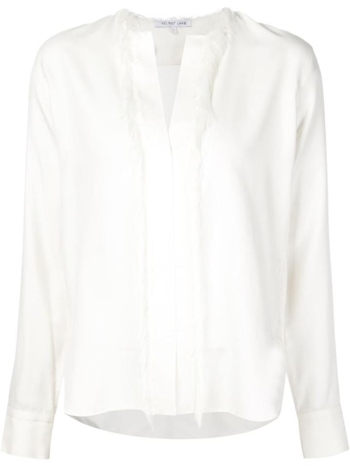 Helmut Lang Frayed Trim Tunic Blouse