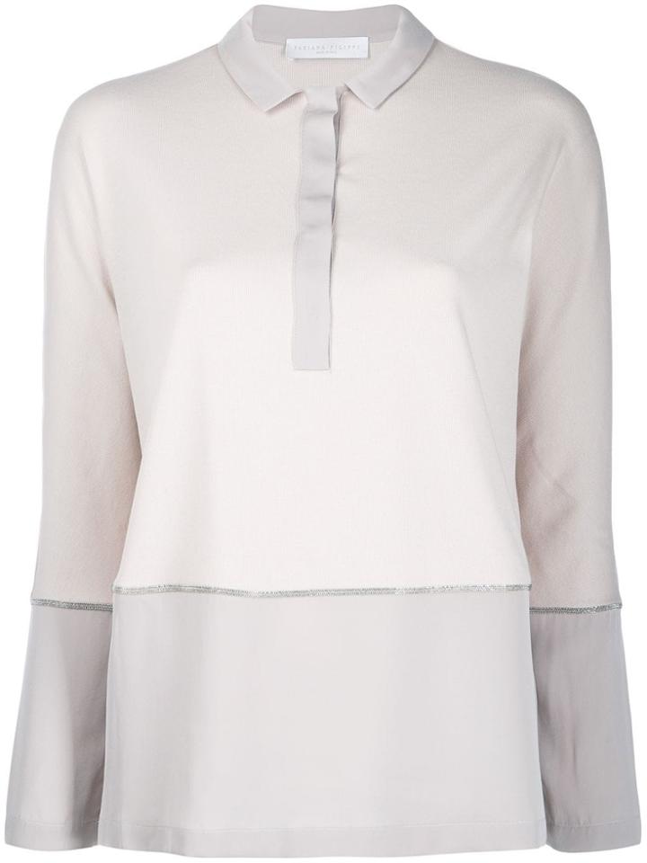 Fabiana Filippi Contrast Polo Top - Neutrals
