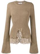 Givenchy Knitted Lace Hem Jumper - Brown