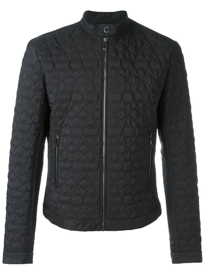 Versace Collection Star Embossed Jacket, Men's, Size: 52, Black, Polyimide/polyester