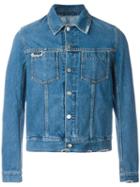 Maison Margiela Distressed Effect Denim Jacket, Men's, Size: 50, Blue, Cotton