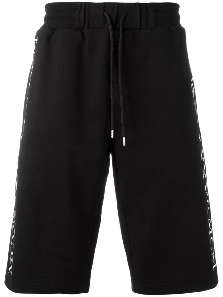 Mcq Alexander Mcqueen Drawstring Printed Bermuda Shorts, Men's, Size: Medium, Black, Cotton