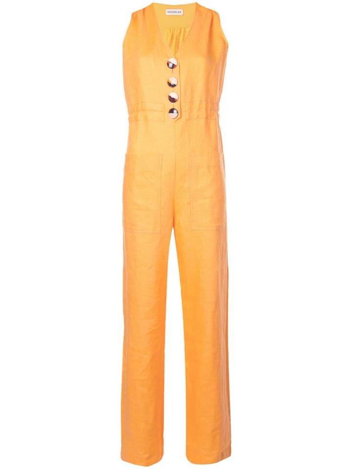 Nicholas Button Jumpsuit - Orange