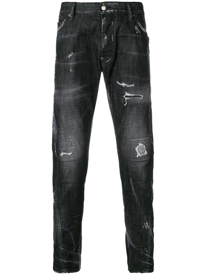 Dsquared2 Kenny Twist Distressed Jeans - Grey