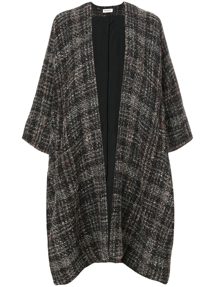 Masscob Draped Knitted Cardi-coat - Brown