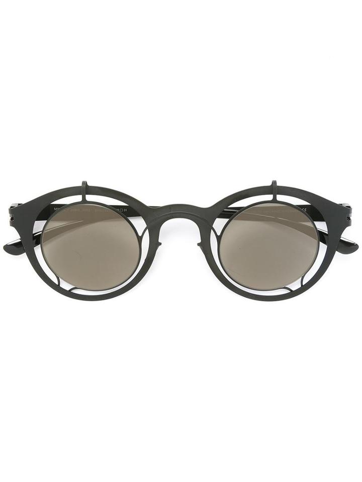 Mykita Round Frame Glasses, Black, Stainless Steel/glass