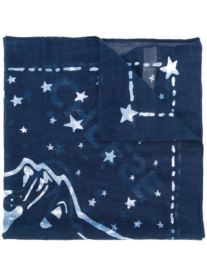 Diesel Embroidered Scarf - Blue