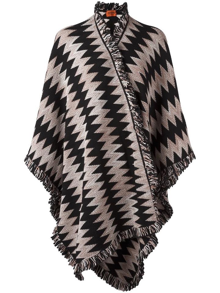 Missoni Zig-zag Pattern Knit Poncho