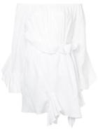Goen.j Off-the-shoulder Shirred Dress - White