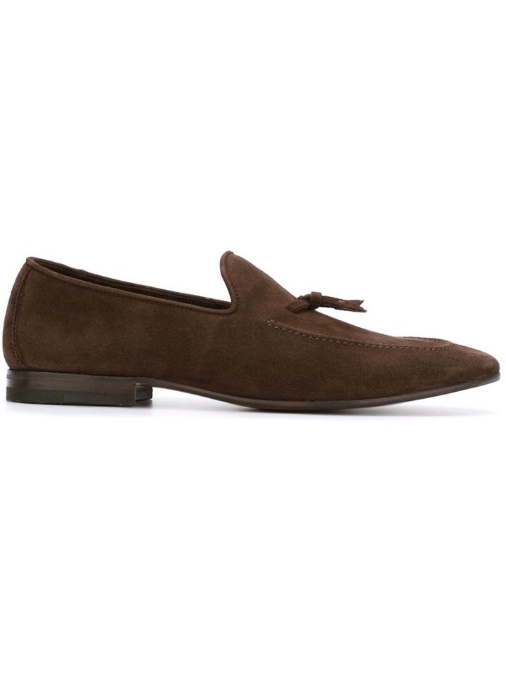 Henderson Baracco Tassel Detail Loafers, Men's, Size: 41.5, Brown, Suede/leather