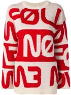Red Valentino Knitted Slogan Jumper - White