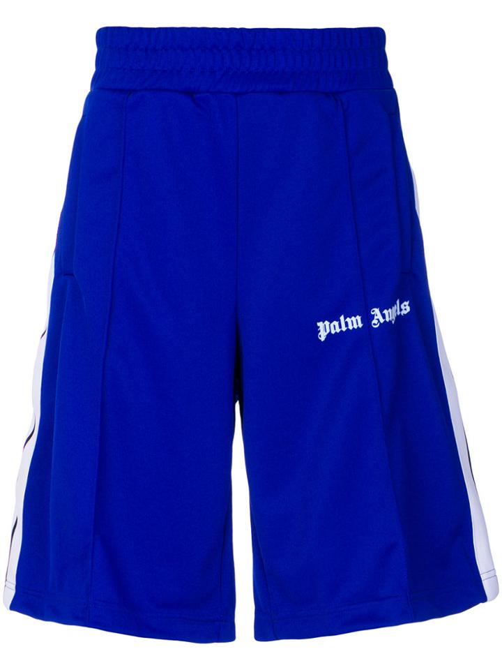 Palm Angels Side-striped Track Shorts - Blue