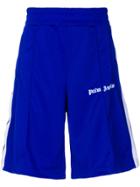 Palm Angels Side-striped Track Shorts - Blue