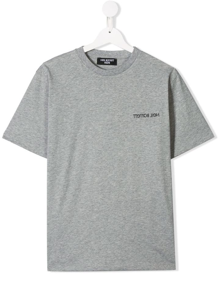 Neil Barrett Kids Chest Logo T-shirt - Grey