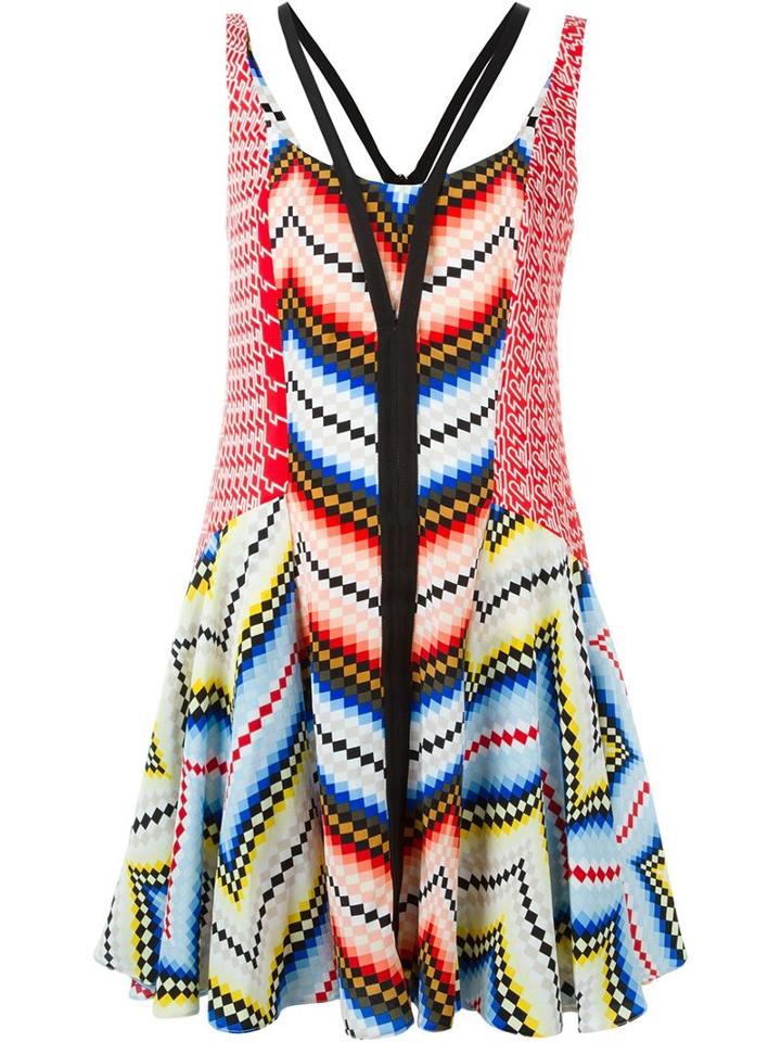 Kenzo Chevron Dress, Women's, Size: Xs, Silk/polyester