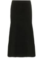 Joostricot High-waisted Knitted Flared Midi Skirt - Black