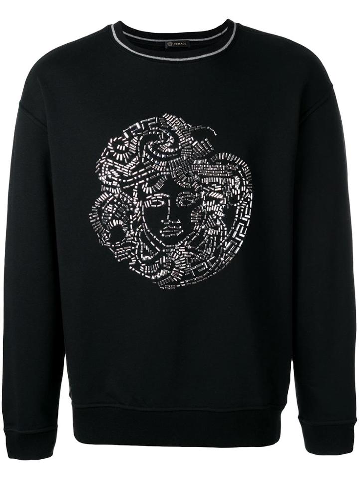 Versace Sequin Medusa Head Sweatshirt - Black