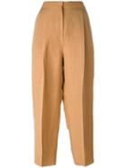 Sportmax High-waisted Trousers, Women's, Size: 38, Nude/neutrals, Linen/flax/viscose
