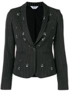 Liu Jo Crystal-embellished Striped Blazer - Black
