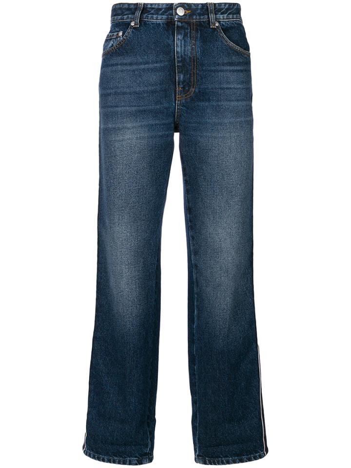 Alexander Mcqueen Wide-leg Cropped Jeans - Blue