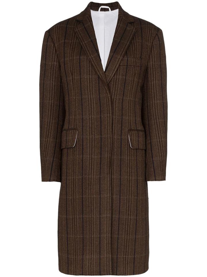 Calvin Klein 205w39nyc Oversized Tweed Wool Coat - Brown